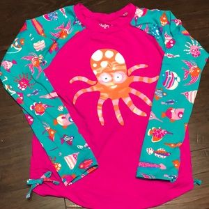 Hatley, size 6, rash guard swim top
